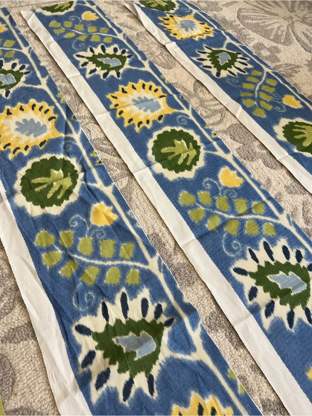Rosendal Warp Print Fabric in Delft by Brunschwig & Fils Designer fabric remnant